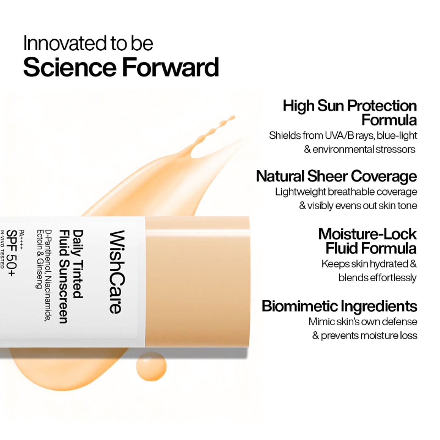 Wishcare Daily Fluid Tinted Sunscreen SPF50PA++++ - M201