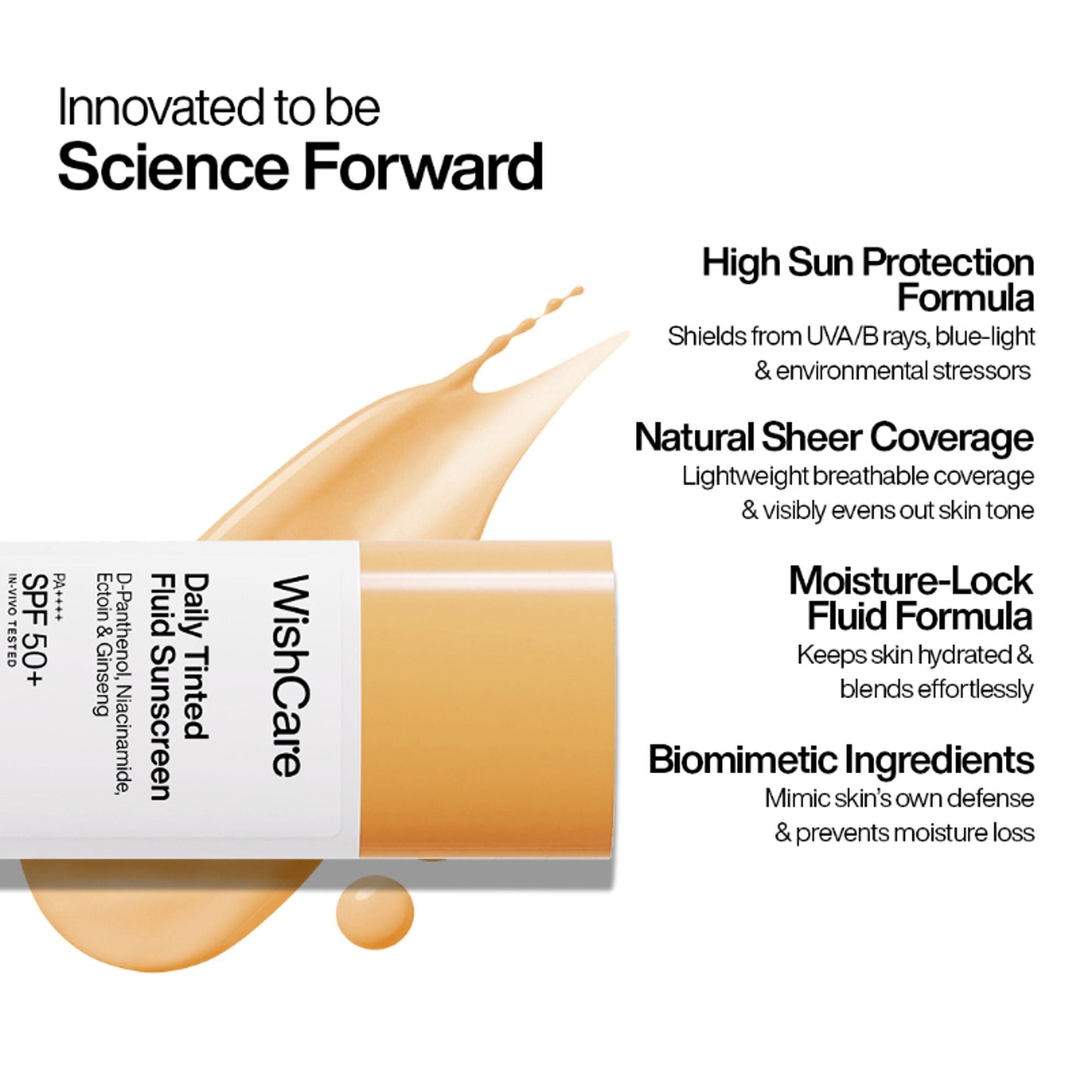 Wishcare Daily Fluid Tinted Sunscreen SPF50PA++++ - M202
