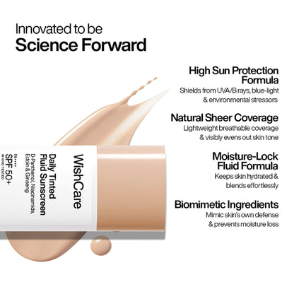 Wishcare Daily Fluid Tinted Sunscreen SPF50PA++++ - M203