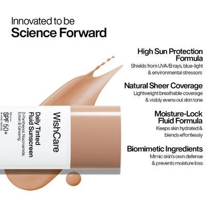 Wishcare Daily Fluid Tinted Sunscreen SPF50PA++++ - M204
