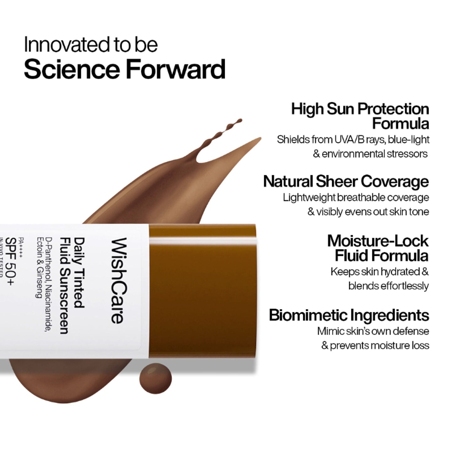 Wishcare Daily Fluid Tinted Sunscreen SPF50PA++++ - R301