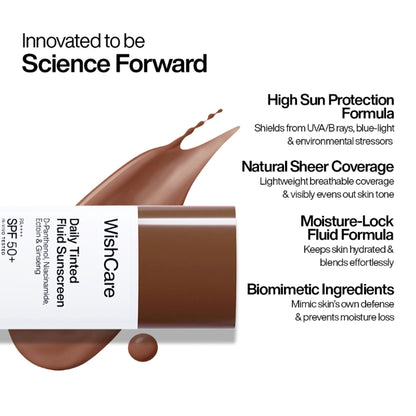 Wishcare Daily Fluid Tinted Sunscreen SPF50PA++++ - R302