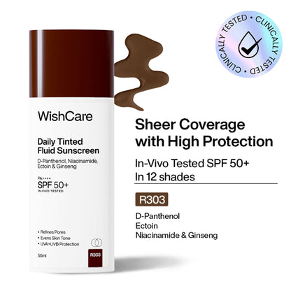 Wishcare Daily Fluid Tinted Sunscreen SPF50PA++++ - R303