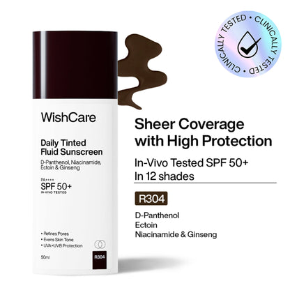 Wishcare Daily Fluid Tinted Sunscreen SPF50PA++++ - R304
