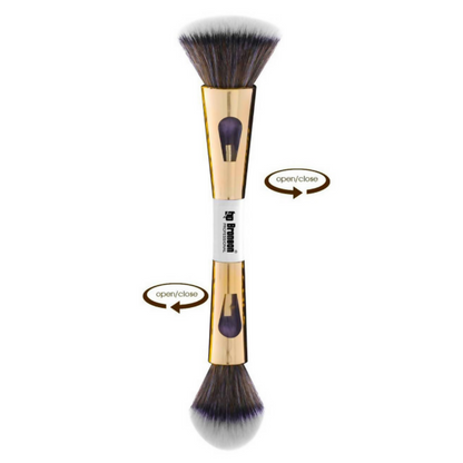 Bronson Professional 4 in 1 Travel Brush Foundation Brush, Powder Brush, Eyeshadow Brush, Flat Brush