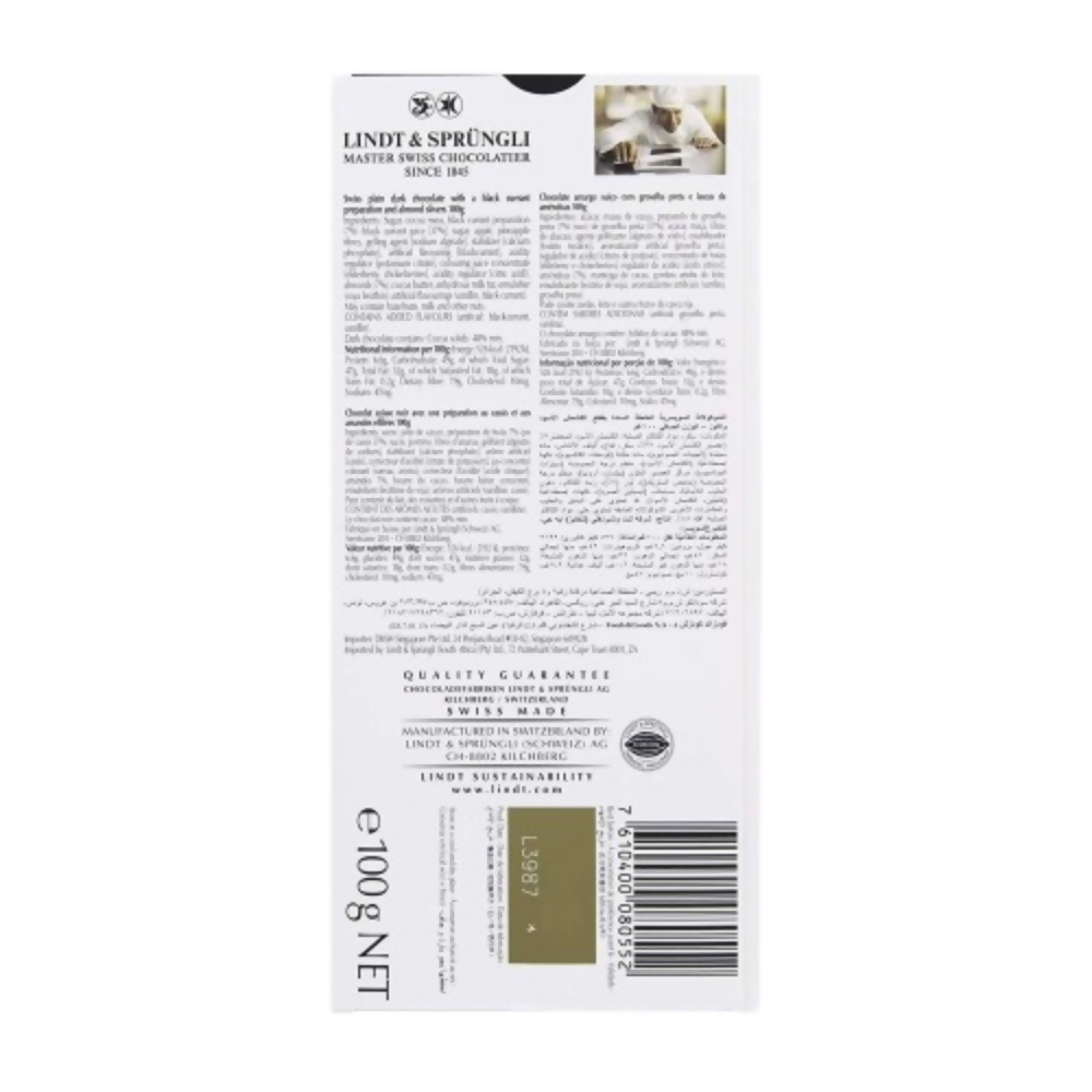 Lindt Excellence Black Currant Dark Chocolate