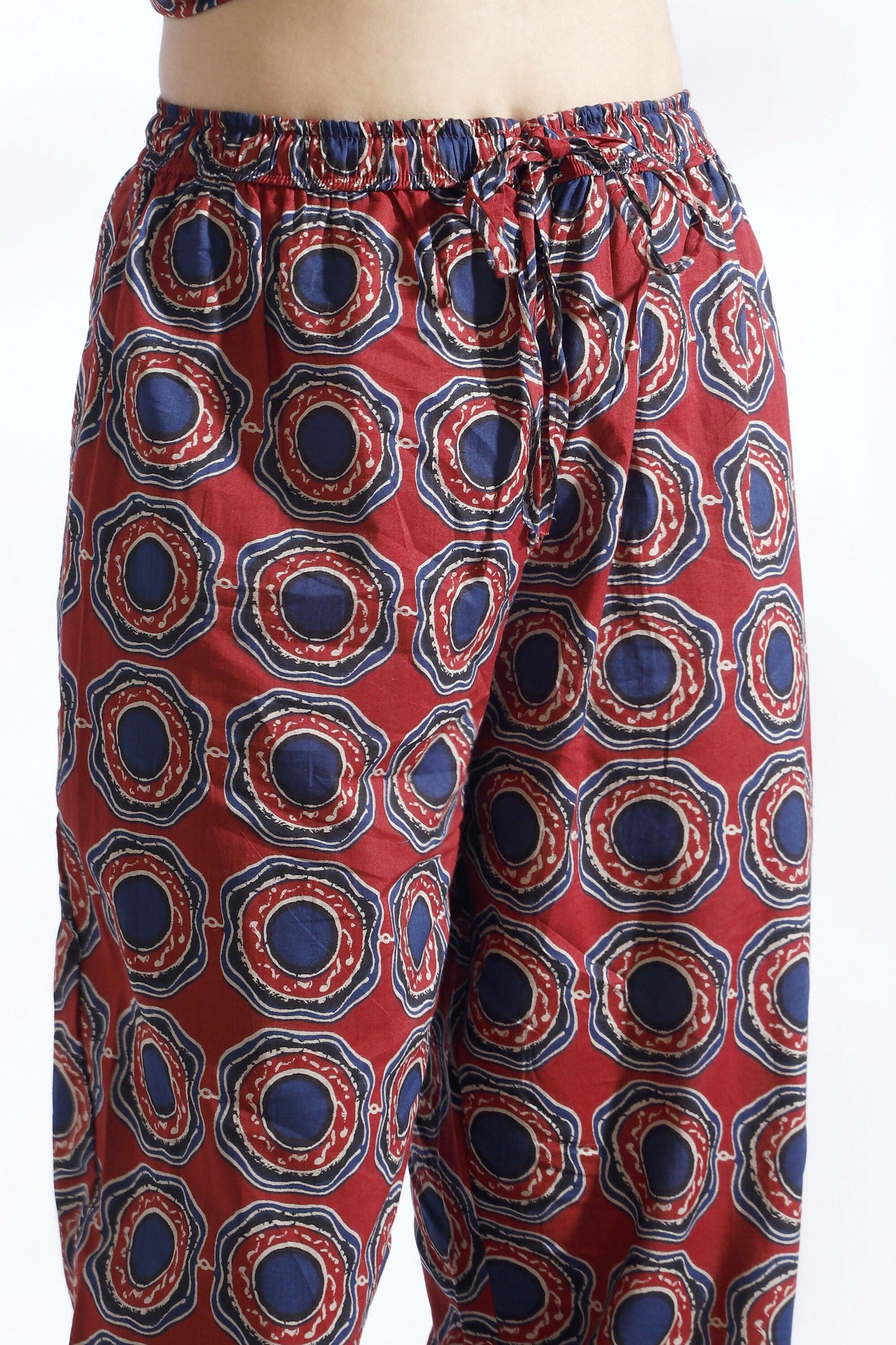 Breathables Abstract Cotton Co-Ord Set  Red