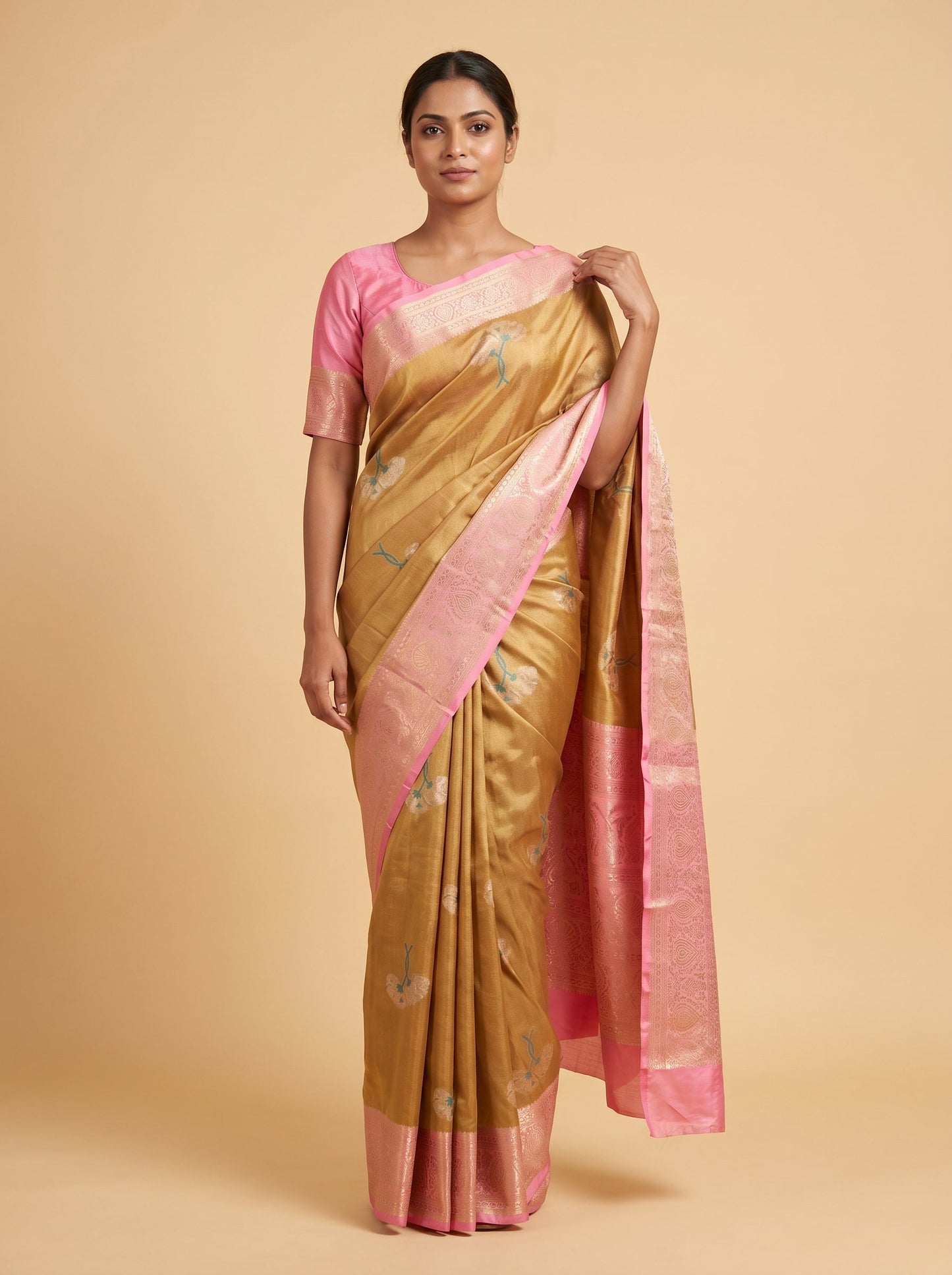 Dark Beige Soft Handloom Saree