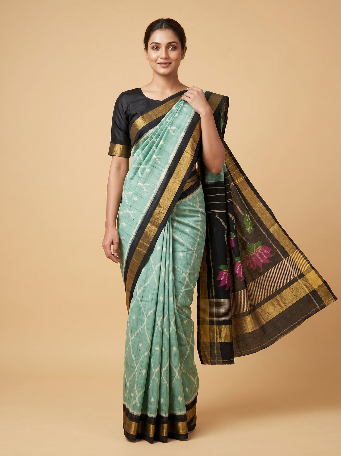 Dark Green Blend Saree