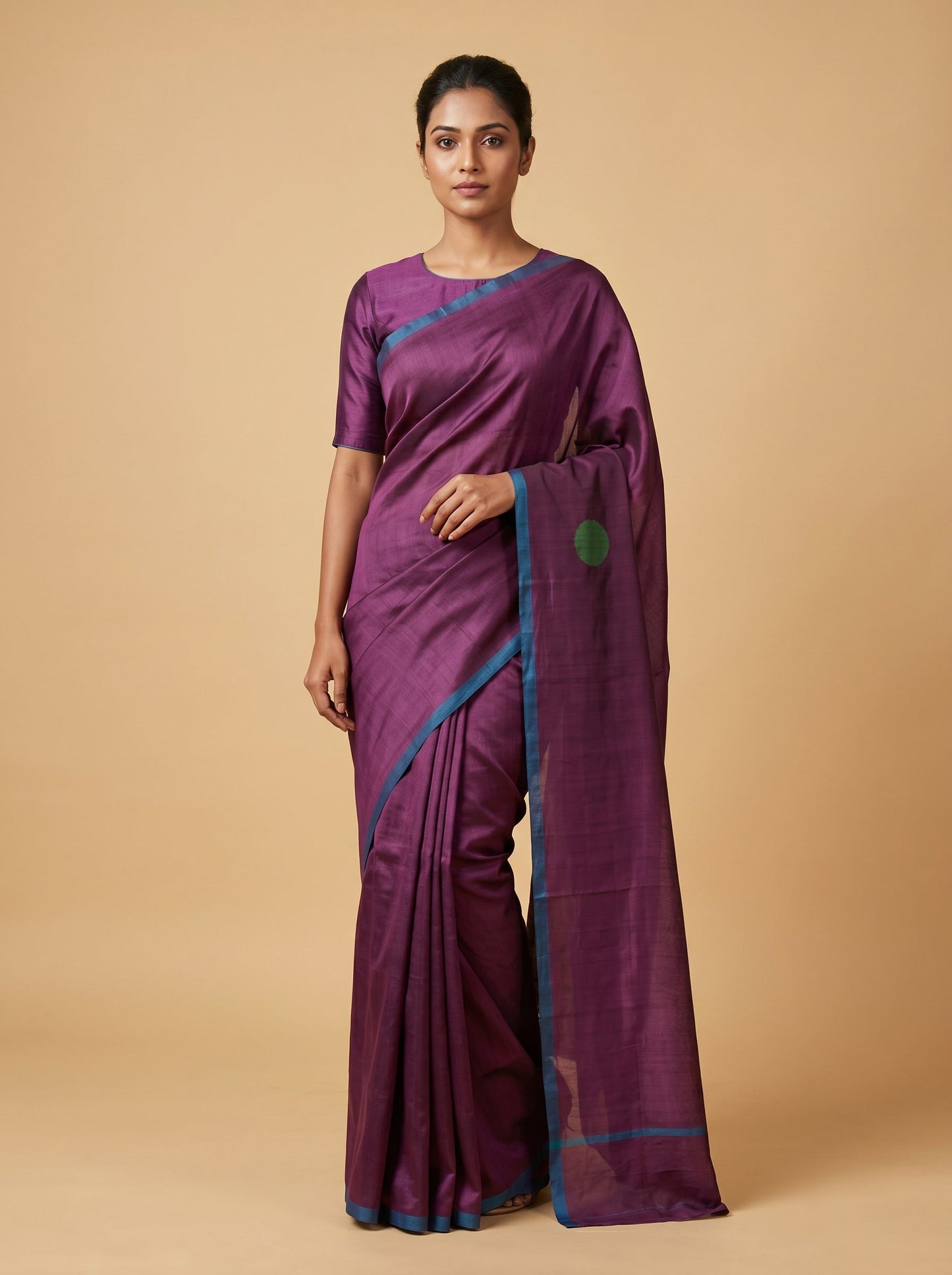 Dark Purple Royal Depth Handloom Saree