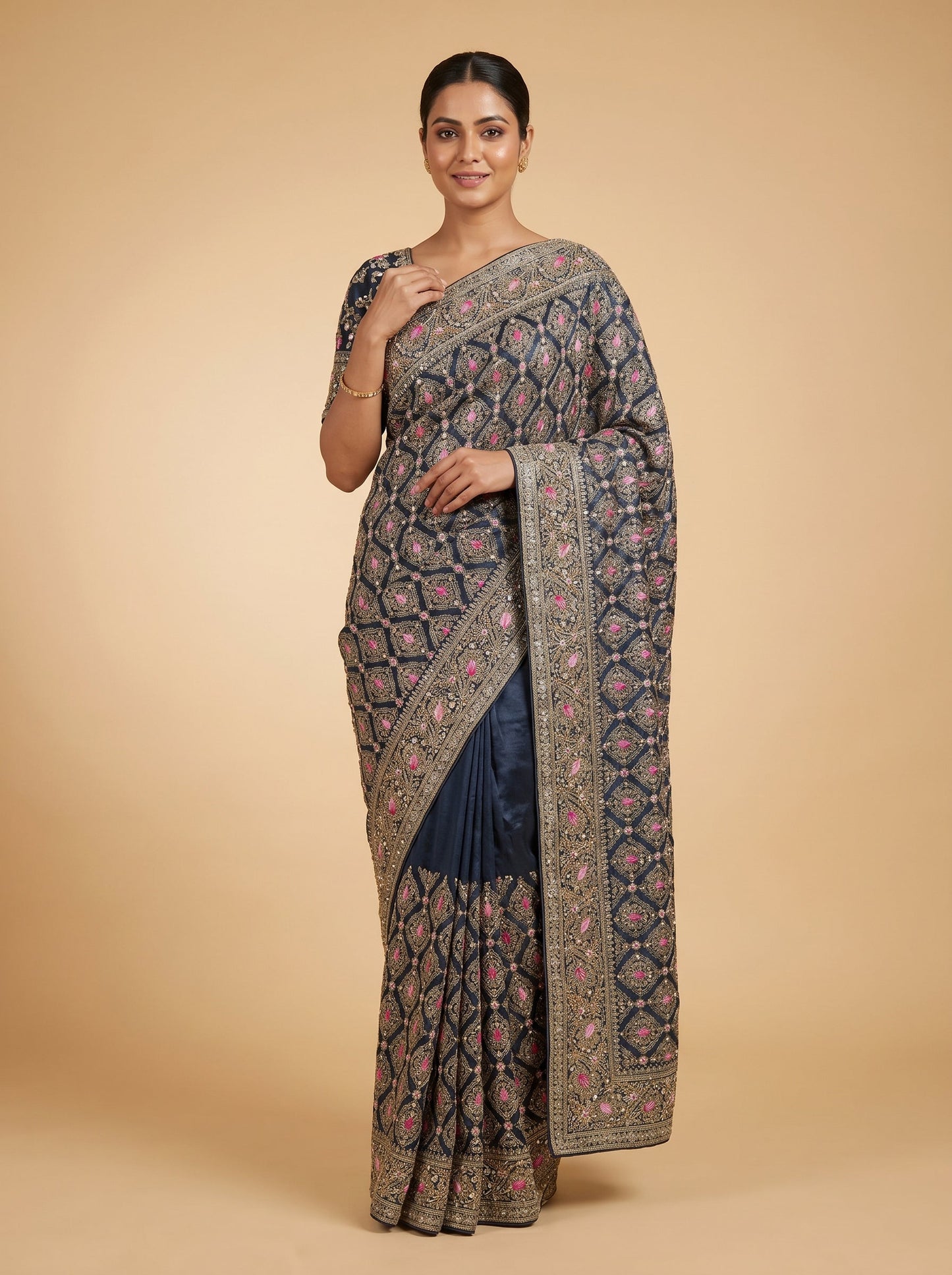 Deep Forest Glow Saree