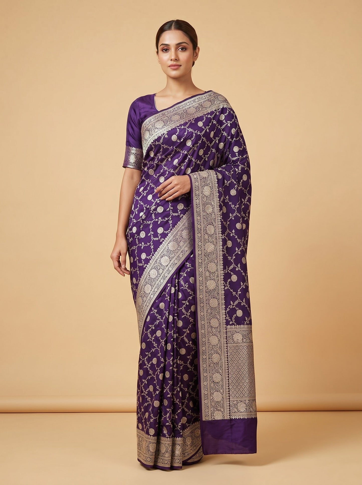 Deep Indigo Embroidered Saree