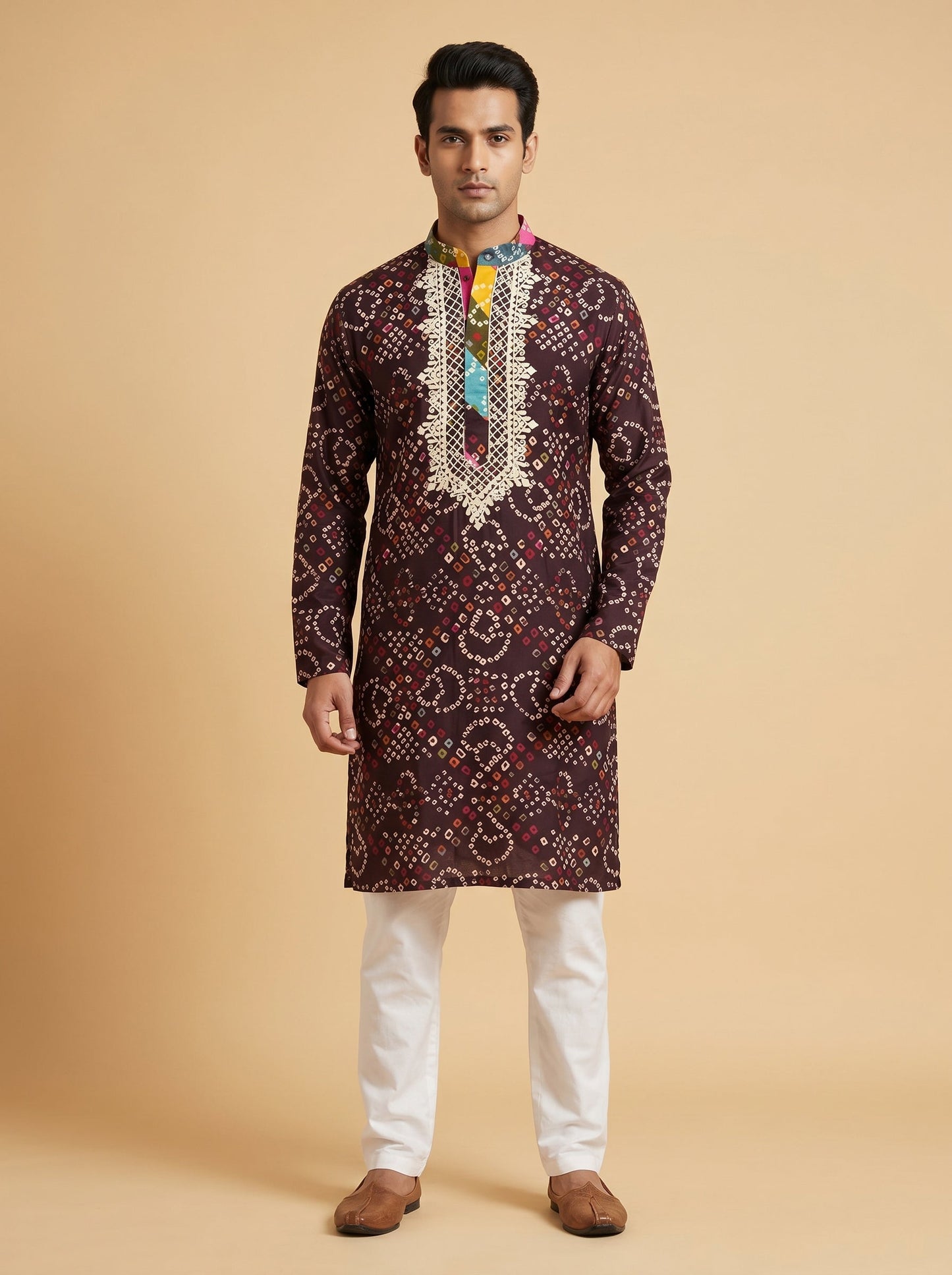 Deep Wine Embroidered Kurta Set
