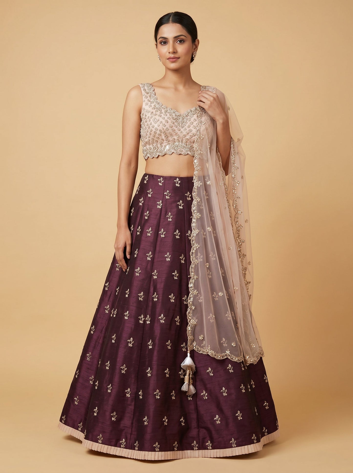Deep Wine Lehenga