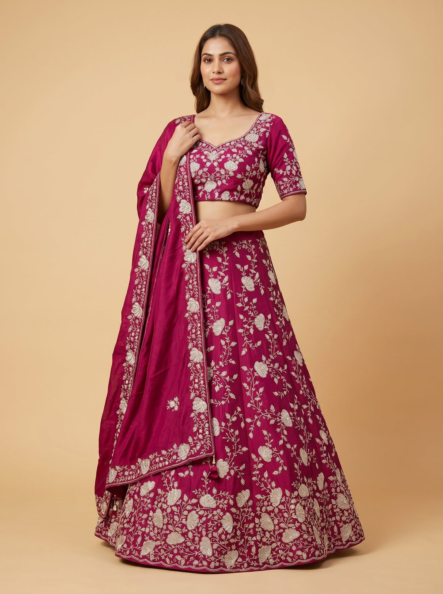 Deep Wine Radiance Lehenga