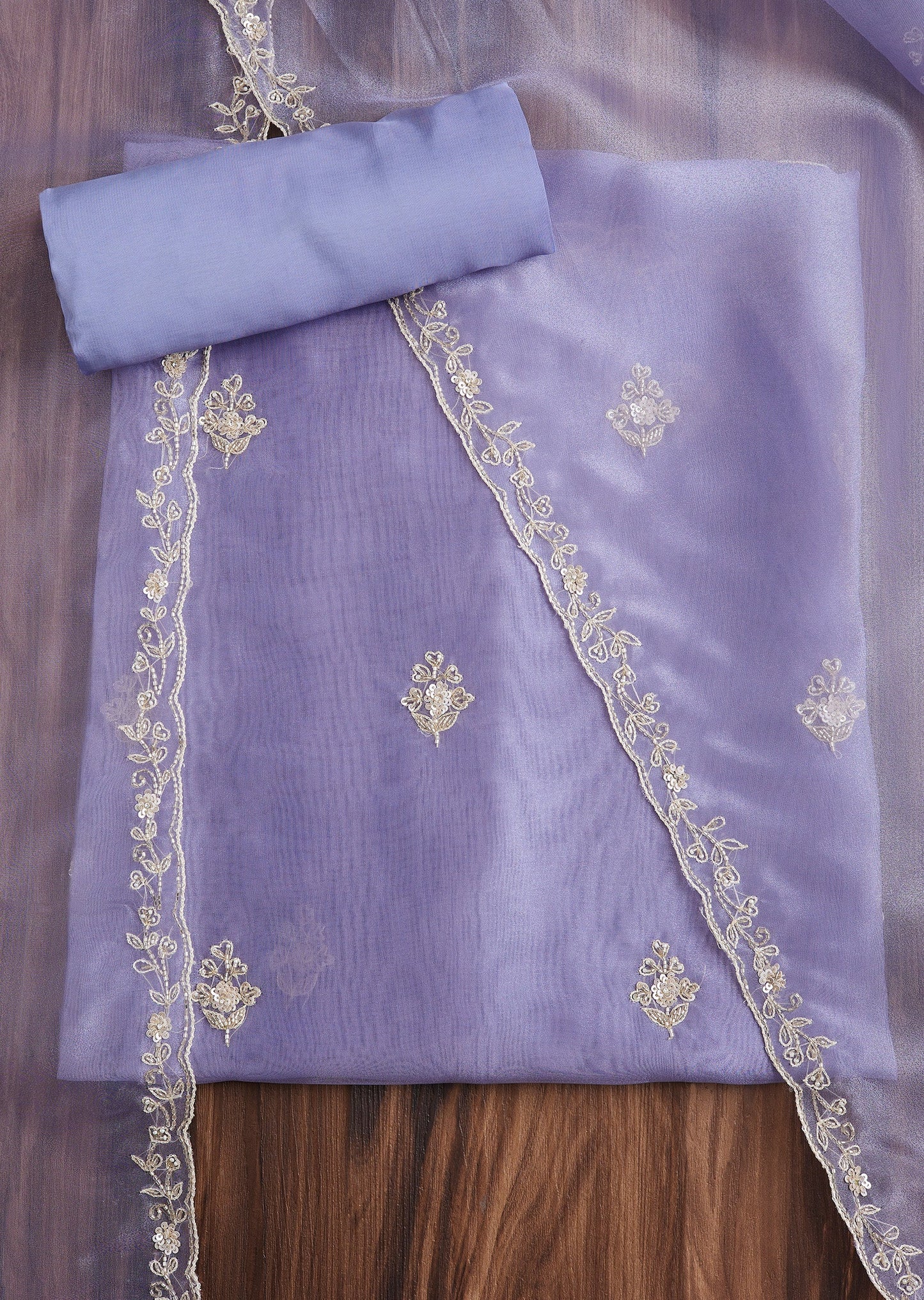 Delicate Blue Organza Suit Set
