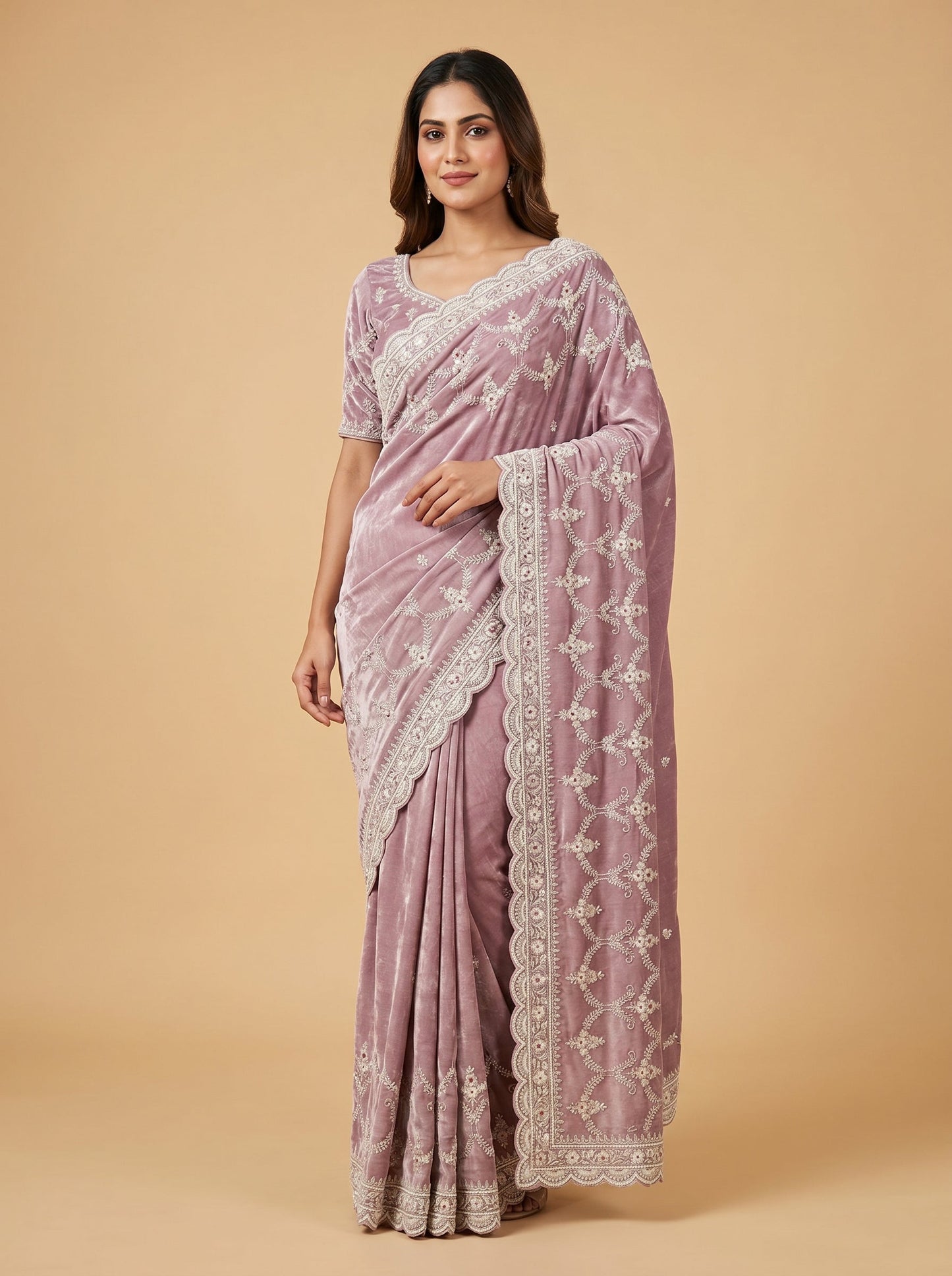 Delicate Blush Pink Saree
