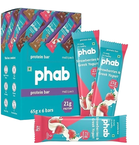 Phab Protein Bars With Protein Strawberries & Greek Yogurt