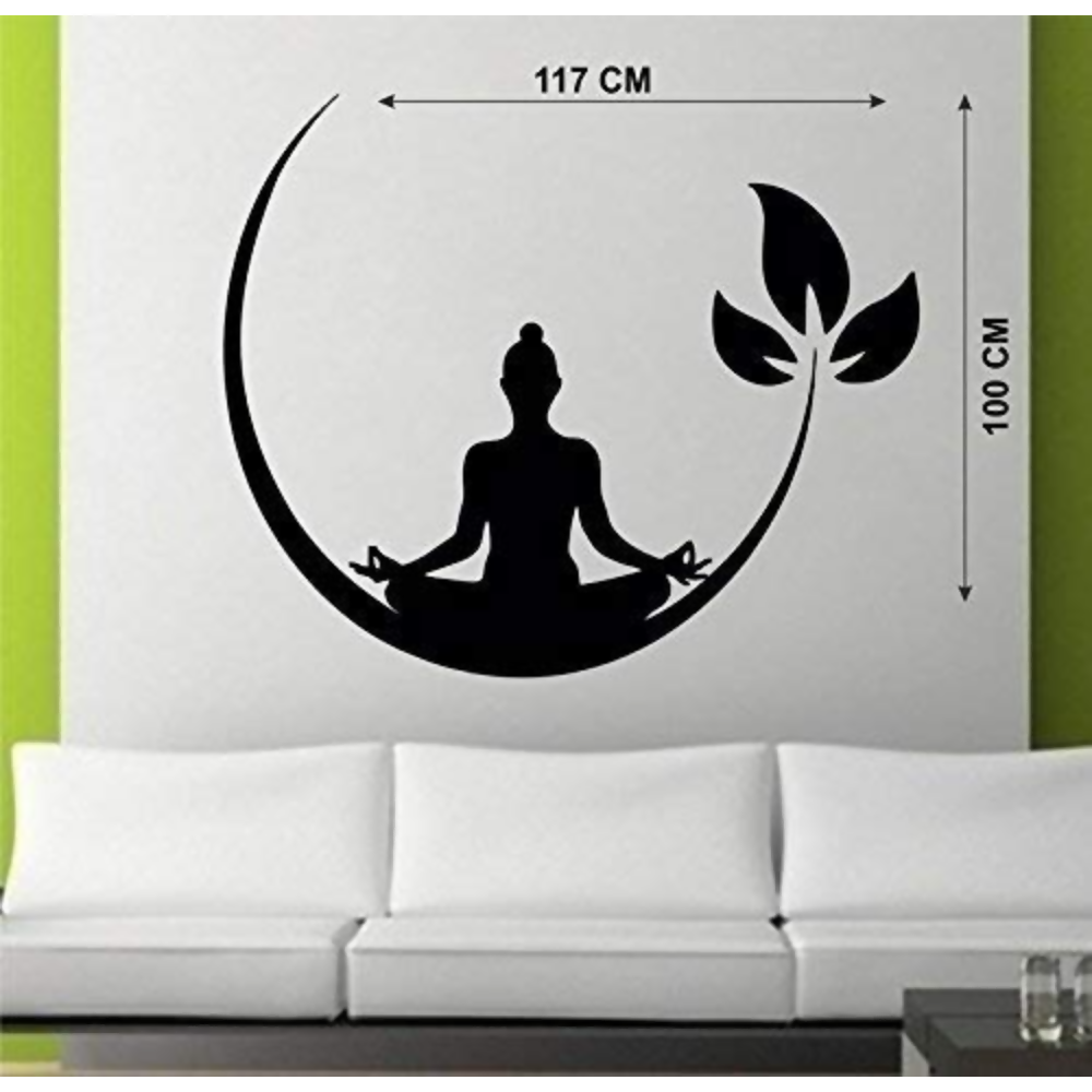 Techgifti Vinyl Religious Meditating Buddha Wall Sticker (117 x 100 cm)