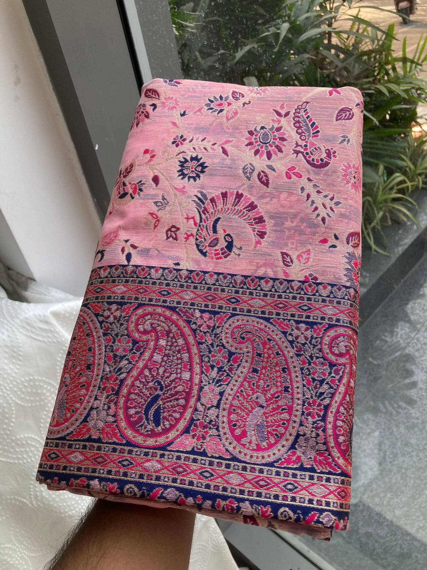 Teeya Creation New Latest Trendy Wedding Wear Pashmina Silk Saree-Pink