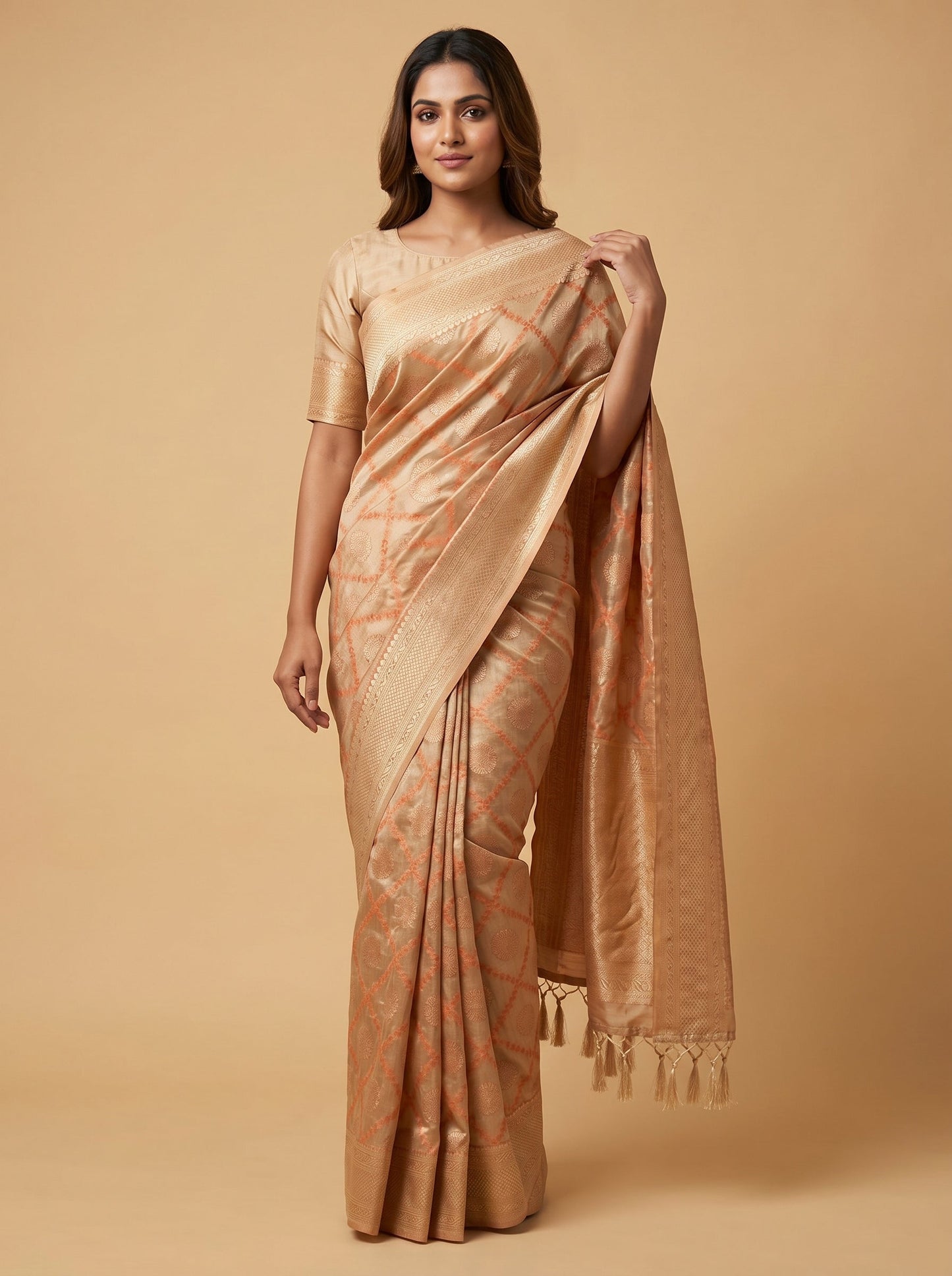 Dusky Beige Desert Veil Handloom Saree