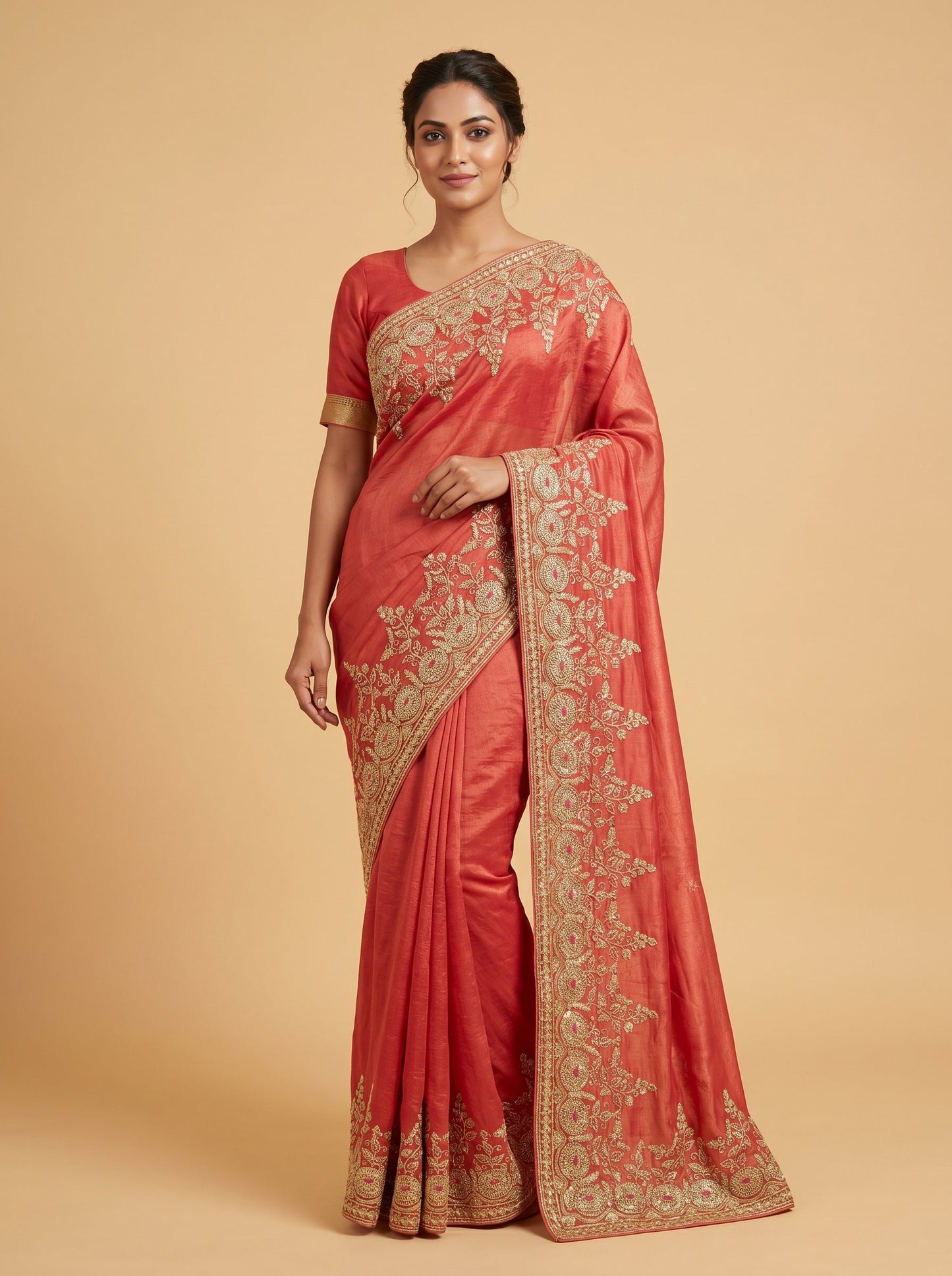 Dusty Mauve Glow Saree
