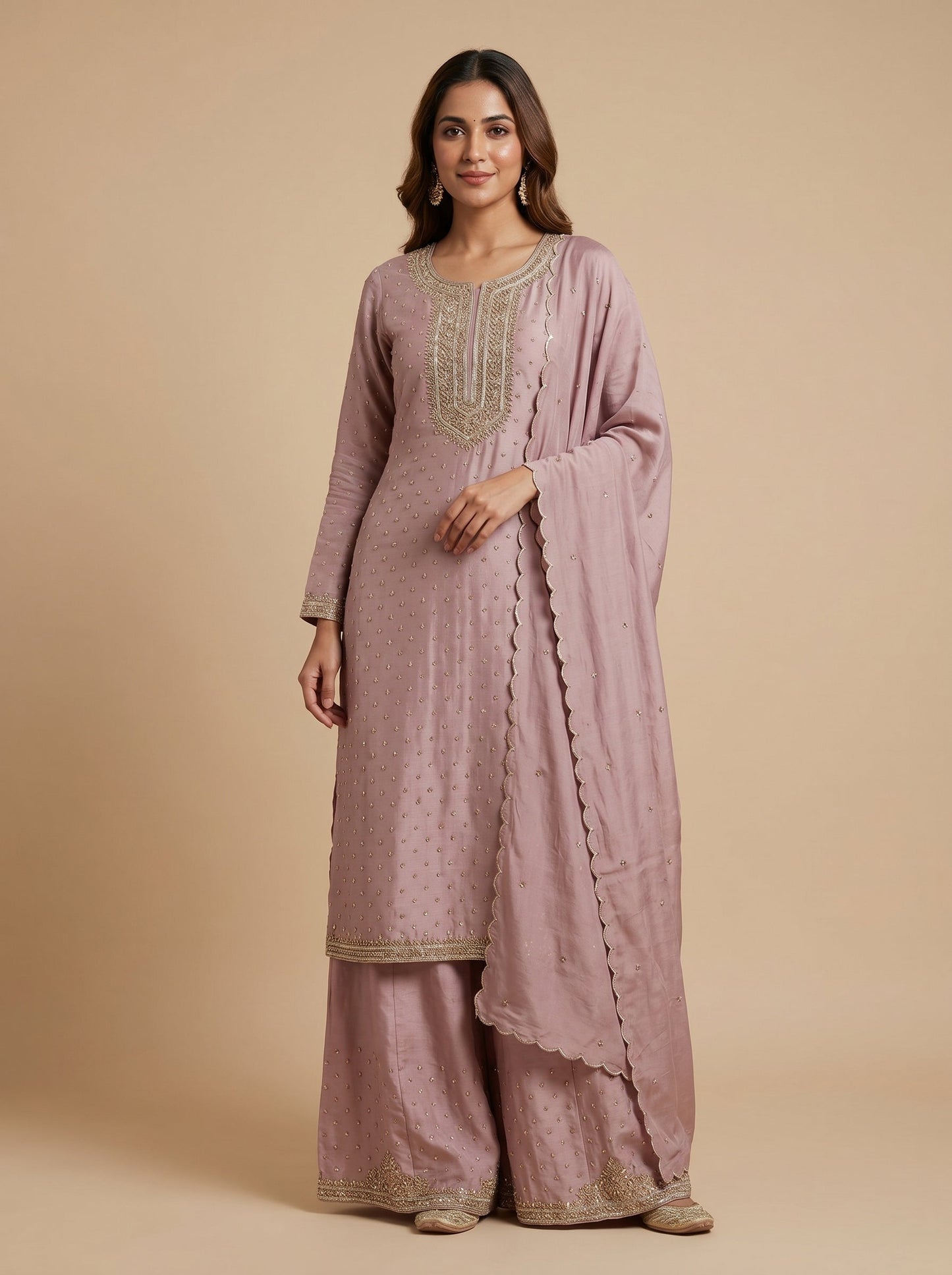Dusty Powder Pink Palazzo Set