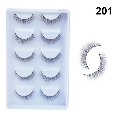 Bronson Professional Pair 6D Long & Natural False Eyelashes - 201