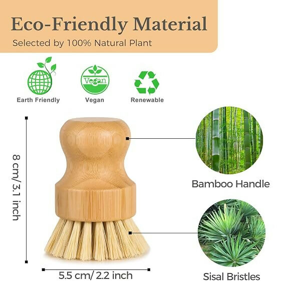 Not Available Bamboo Dish Scrub Brush for Kitchen