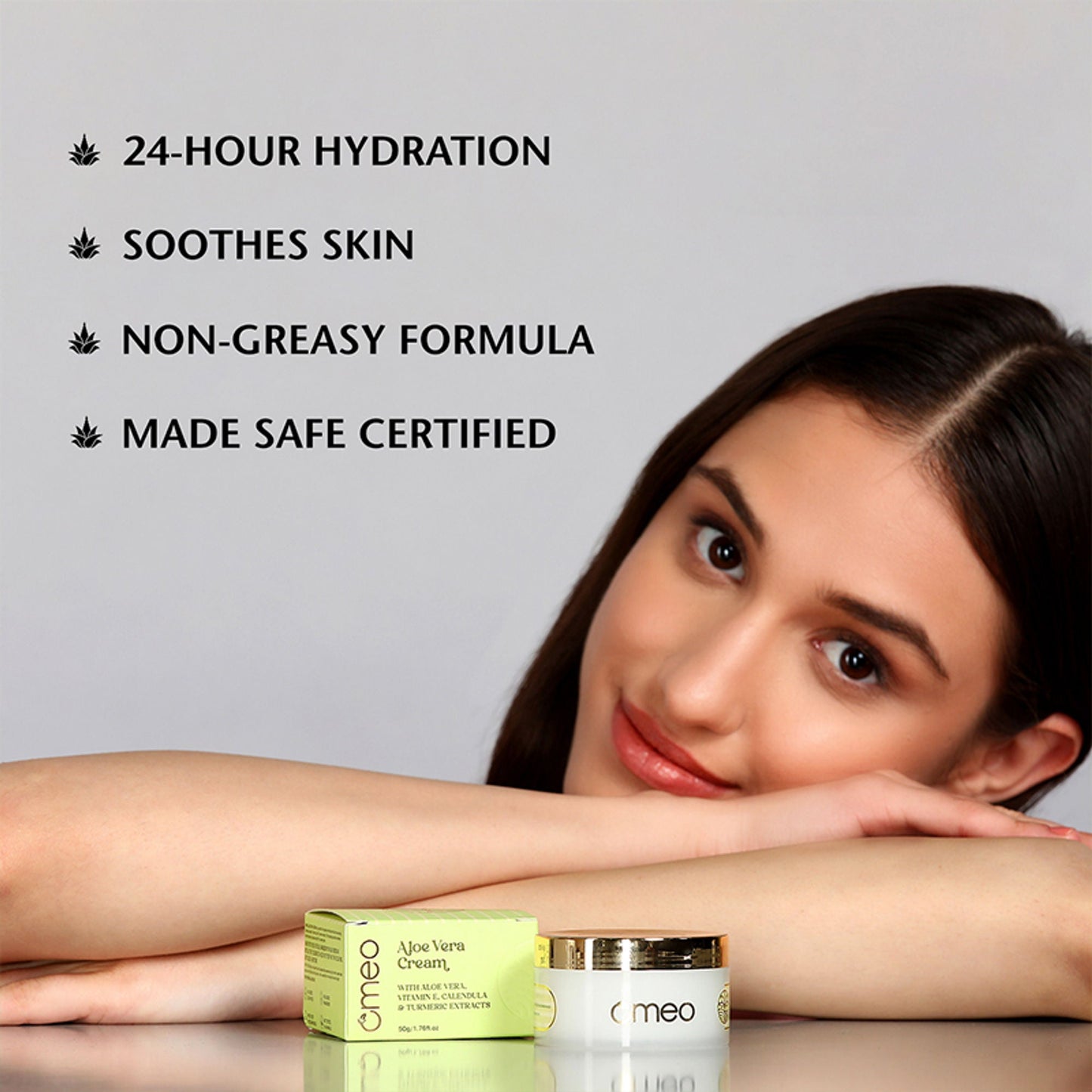 Omeo Aloe Vera Cream - For Daily Use, Hydrated Dewy Skin