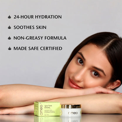 Omeo Aloe Vera Cream - For Daily Use, Hydrated Dewy Skin