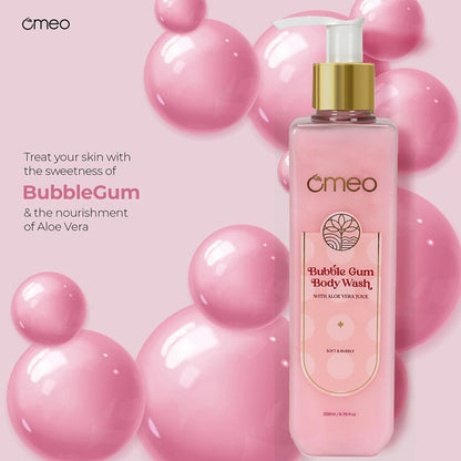 Omeo Bubble Gum Body Wash - Gentle Cleansing, Soft Nourshing Body Wash