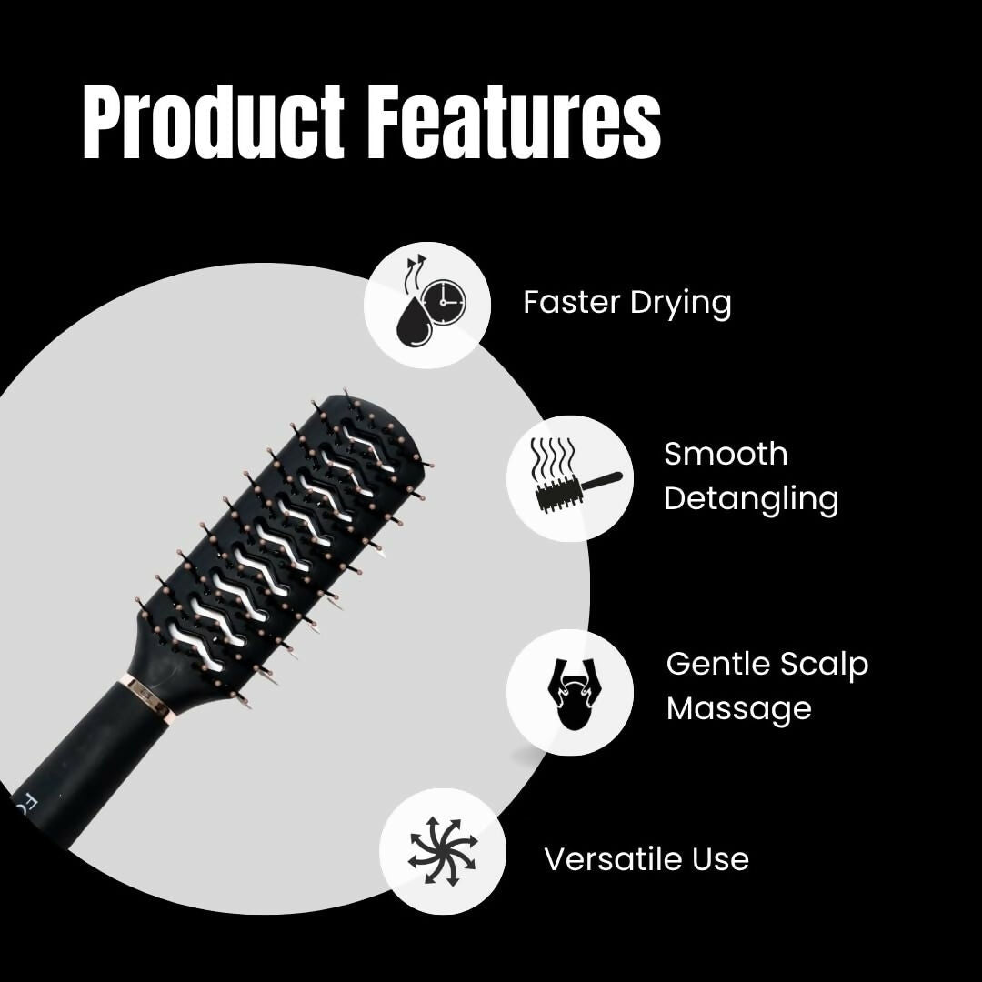 FOLELLO Professional Vent Hair Styling Brush for Blow Drying & Detangling