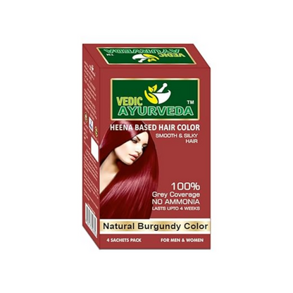 VedicAyurveda Henna Based Hair Colour, burgundy and Chestnut Brown
