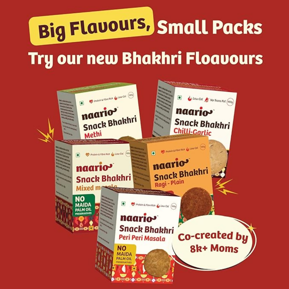 Naario Chilli Garlic, Methi, Plain, Masala, Peri Peri Crackers