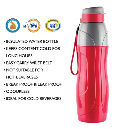 Cello Puro Sports 900 Plastic Water Bottle Set