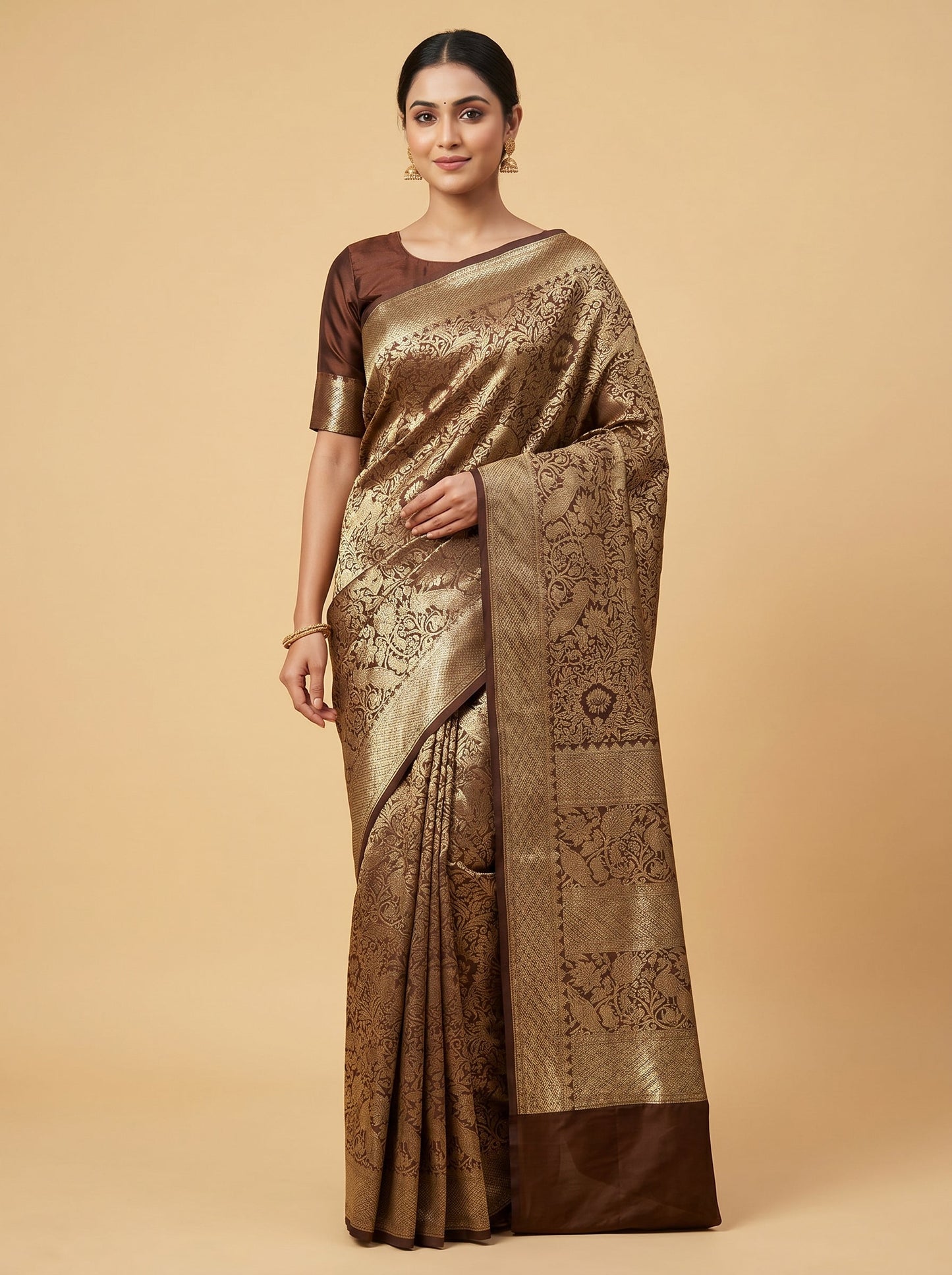 Earthy Brown Handloom Saree