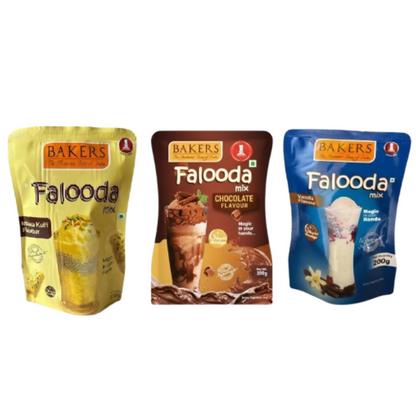 BAKERS Flavour Chocolate, Kulfi and Vanilla Falooda Mix Powder
