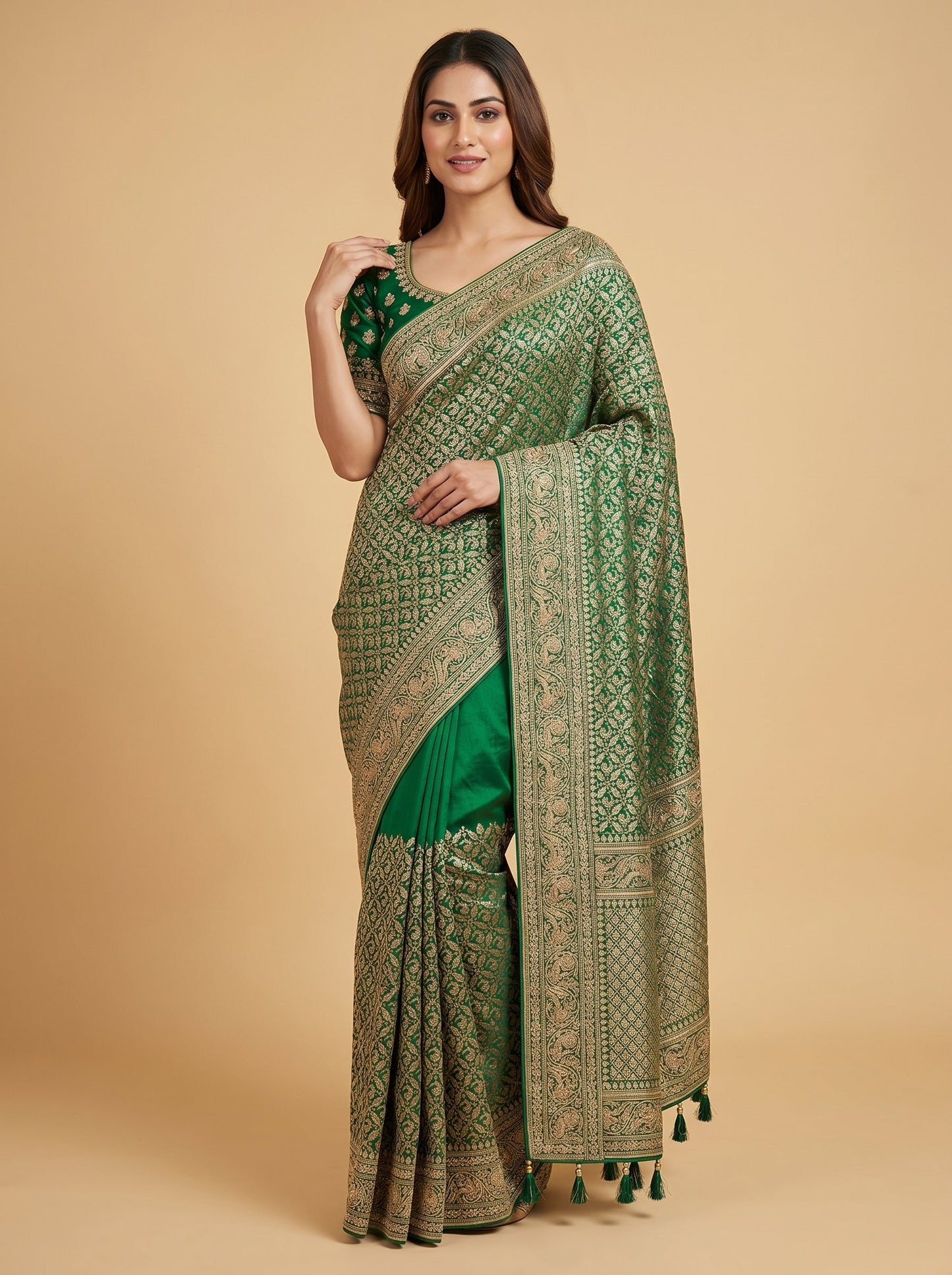 Emerald Green Glow Saree