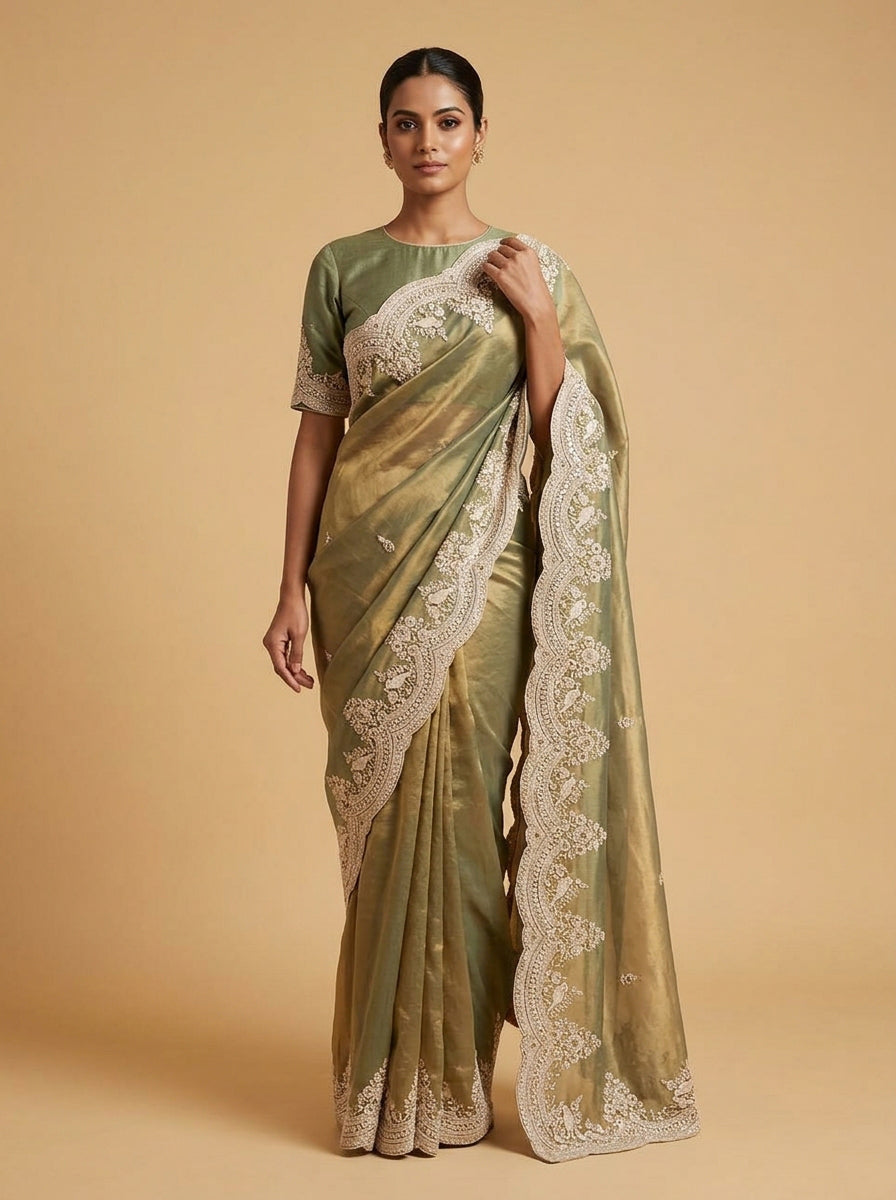 Emerald Jewel Green Rich Luxe Saree