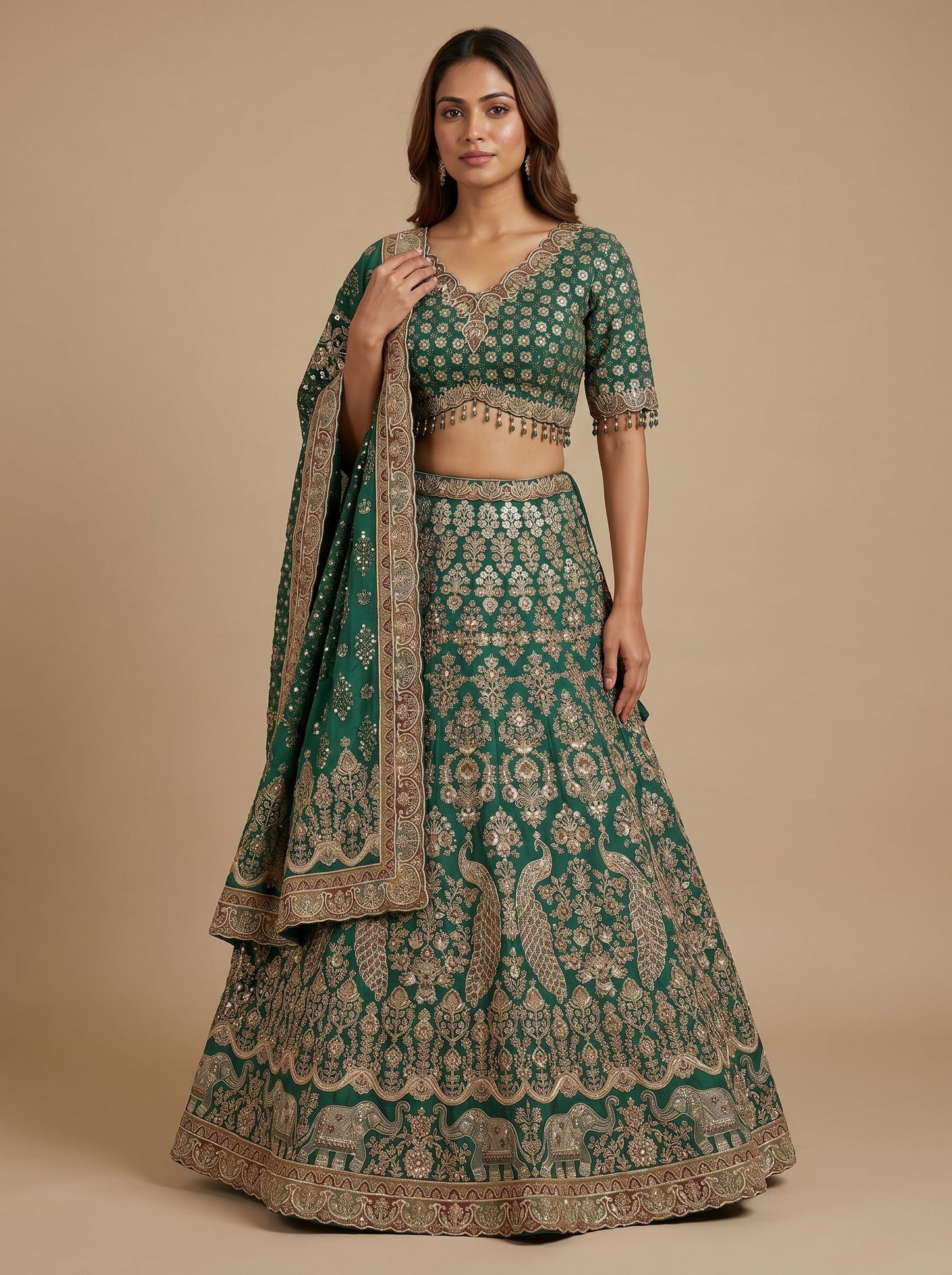 Emerald Weave Lehenga