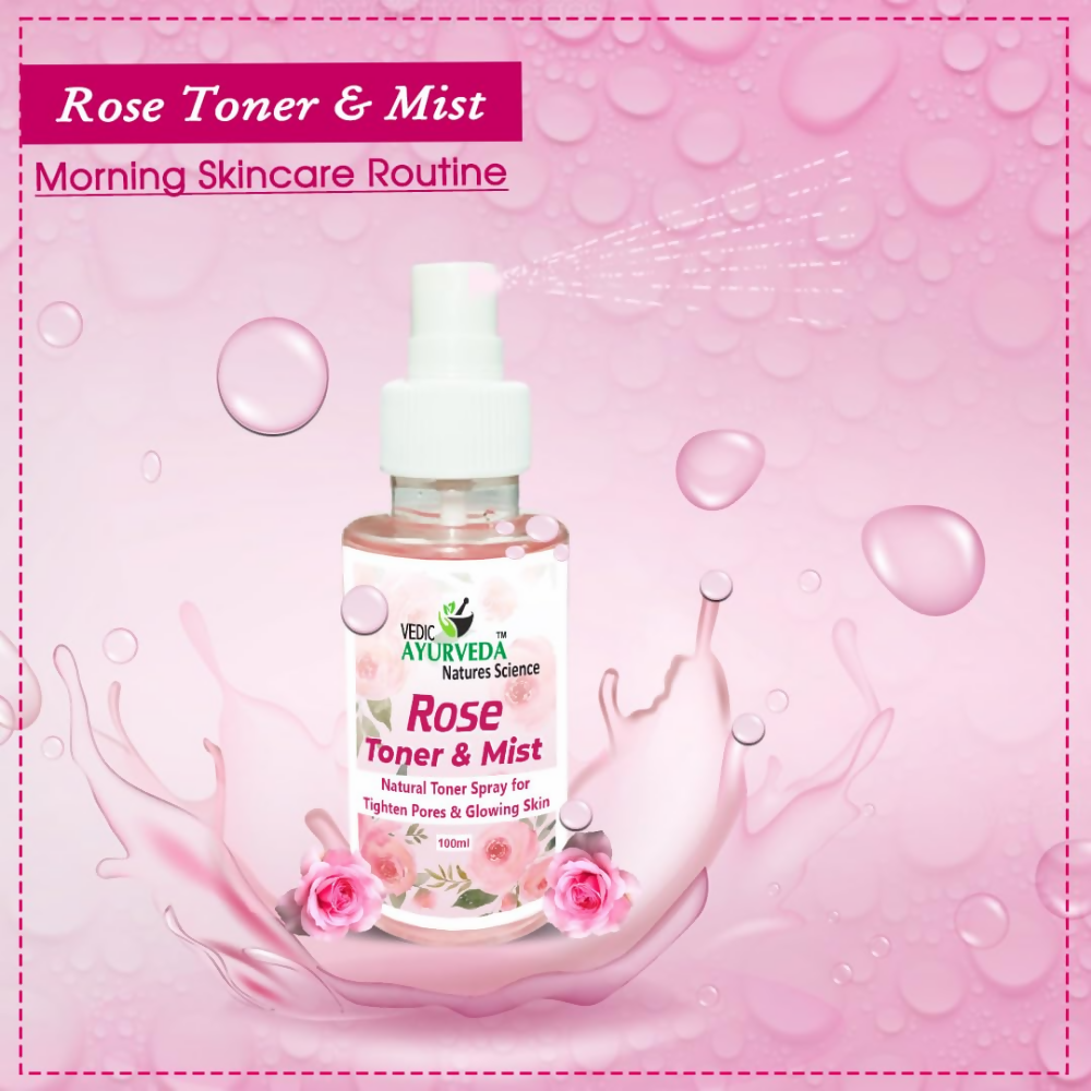 VedicAyurveda Rose Toner & Mist Steam Distilled Rose Water