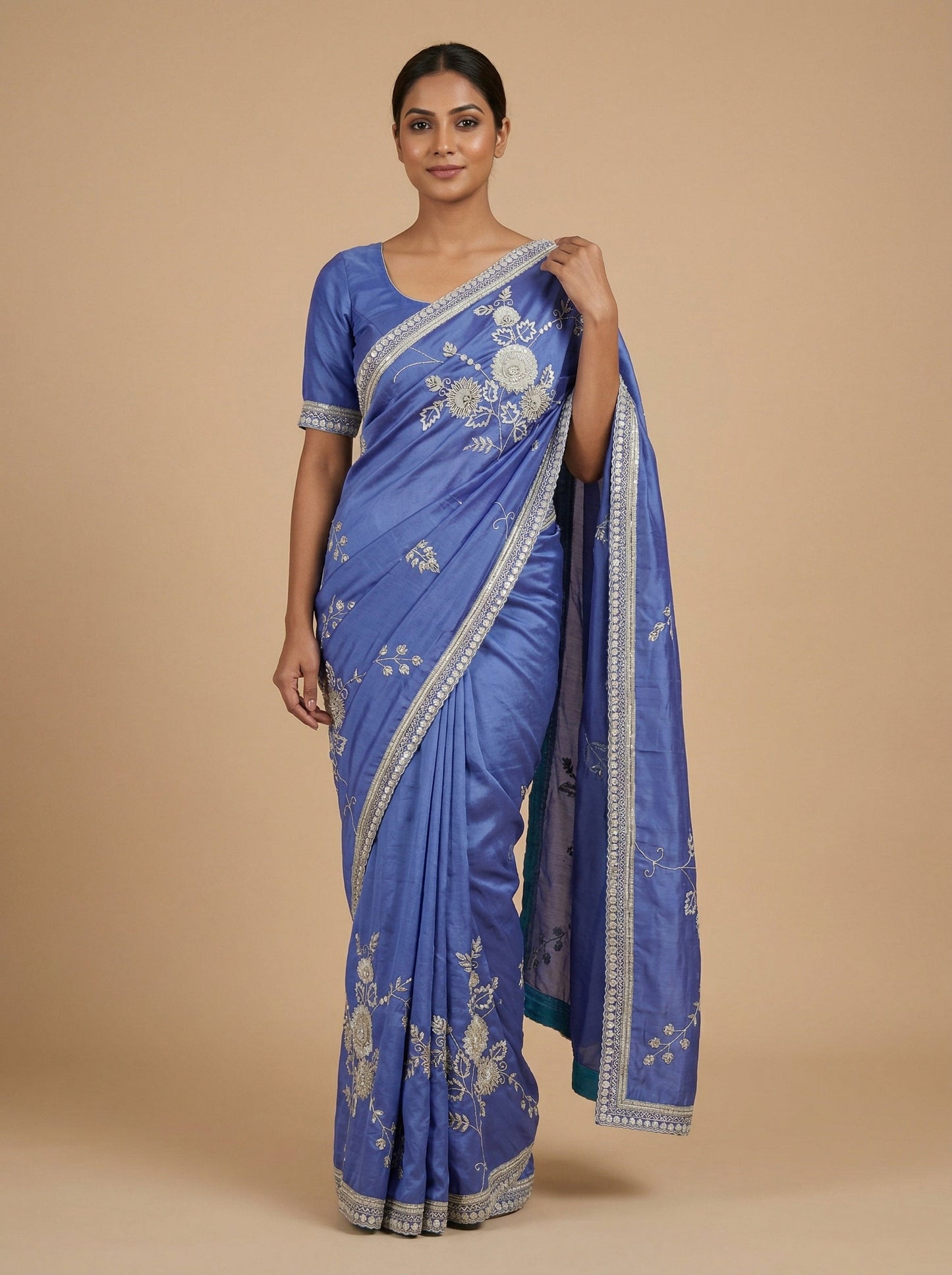 Ethereal Violet Embroidered Saree