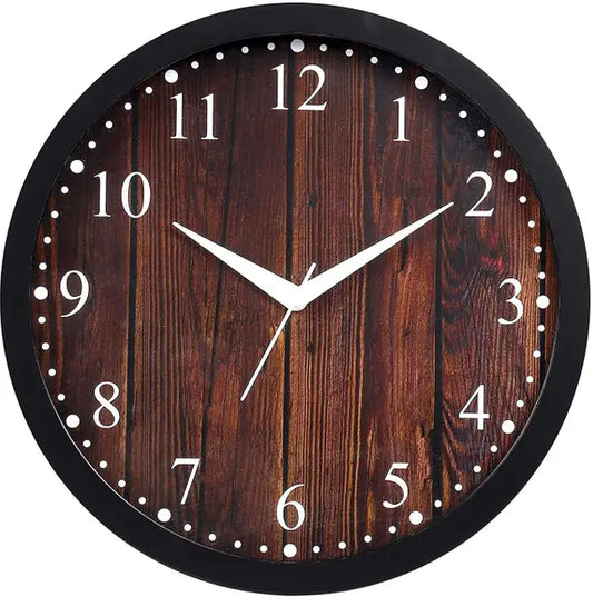 Efinito Analog 10 cm X 31 cm Wall Clock  (Black, With Glass, Standard)