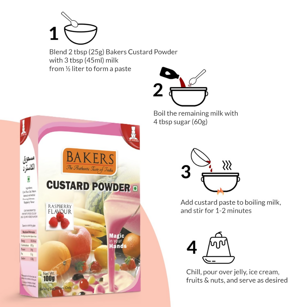 BAKERS Raspberry Flavored Custard Powder