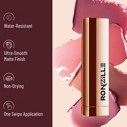 Ronzille Natural Colored Long Stay Matte Lipstick - Shade 17