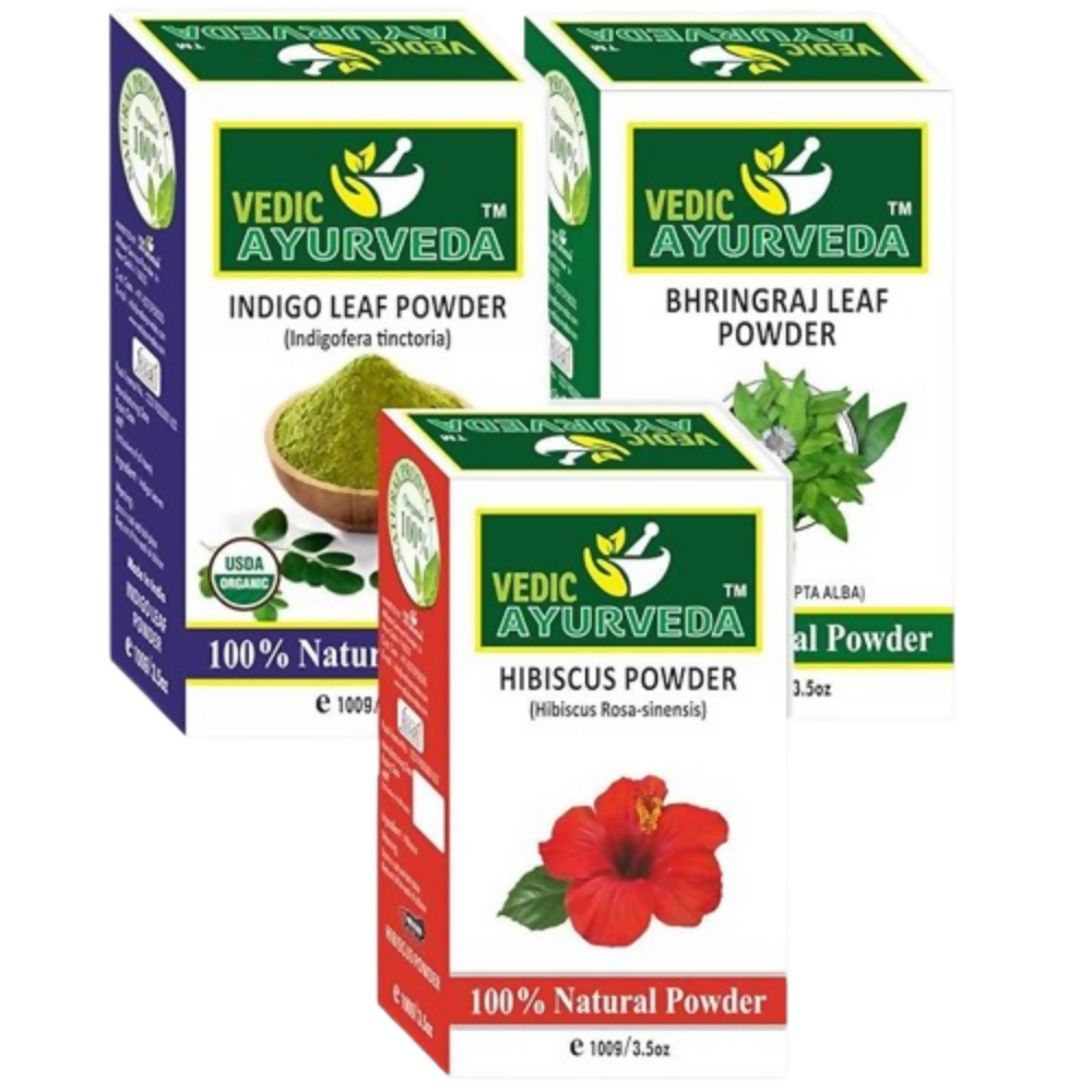VedicAyurveda Indigo, Bhringraj, Hibiscus Powder