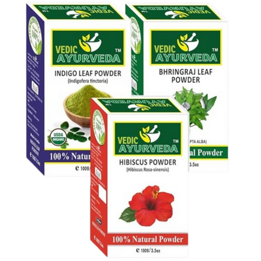 VedicAyurveda Indigo, Bhringraj, Hibiscus Powder