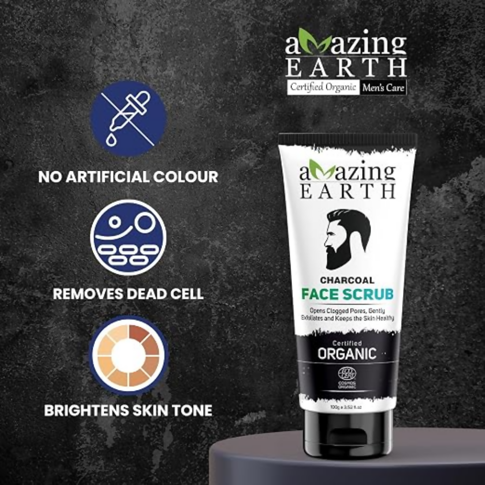 Amazing Earth Activated Charcoal Face Scrub for Men