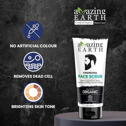 Amazing Earth Activated Charcoal Face Scrub for Men